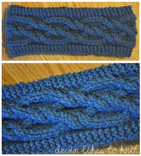 Knit ear warmer with Crochet flower! - Im Topsy Turvy